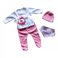 Conjunto Beba Nuevo Talle 1 (1 -3 Meses) Con Babero De Regal