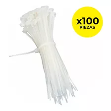Precinto Plastico Prensacables 250 Mm X 4.8 Mm Bolsa X 100 Color Blanco