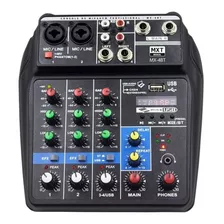 Mesa De Som 4 Canais Mxt Mx-4bt Mixer De Som Profissional