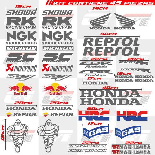 Stickers Calcomanas Honda Cbr 1000rr Fireblade Repsol Hrc Foto 9