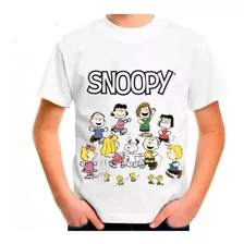 Camiseta Infantil Turma Snoopy Peanuts Desenho Filme 