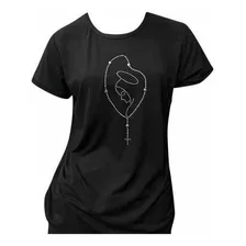 Camiseta Nossa Senhora Do Silêncio Bordada - Blusa Feminina