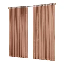 Cortina Sala Quarto Tecido Gaze De Linho 2m X 1,7m Decoração Cor Terracota