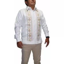 Guayabera De Yucatán Modelo Flor Calabaza (talla 34 A La 44)