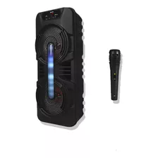 Bocina Bluetooth 8x2 Pulgadas Radio Fm Incluye Microfono Color Negro
