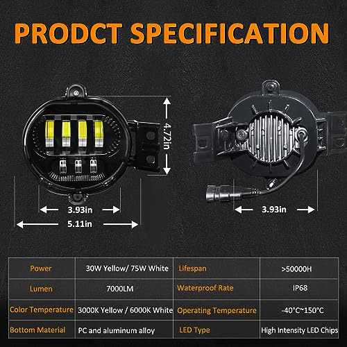 Roadandlord Para Dodge Ram 1500 Luces Led De Niebla De Foto 5