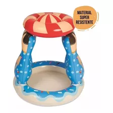 Pileta Inflable Bebe Con Techo 91x91x89 Cm Bestway 52270 Color Celeste