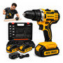 Parafusadeira Furadeira 48v Profissional 2 Baterias Sem Fio Amarelo 127/220v 60 Hz