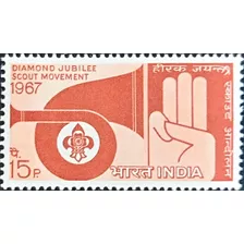 India Scout, Sello Sc 460 15p Jubilee 1967 Mint L18752