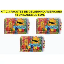 3 Pacotes De Geladinho Americano Buschle - 40 Unidades 55ml