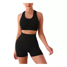 Conjunto Deportivo Yoga Sin Costura Entrenamiento Push Up