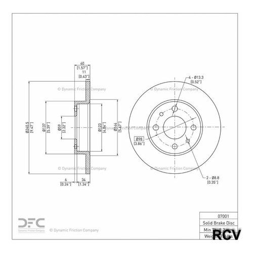 Disco Frenos  Trasera Para Fiat Panda   2010 Foto 3