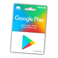 Cartão Google Play Gift Card R$20 Reais Envio Imediato