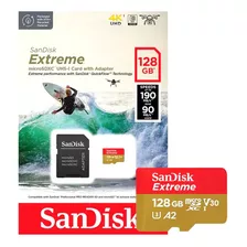 Cartão Sandisk 128gb Extreme Memória Micro 190mbs Original 
