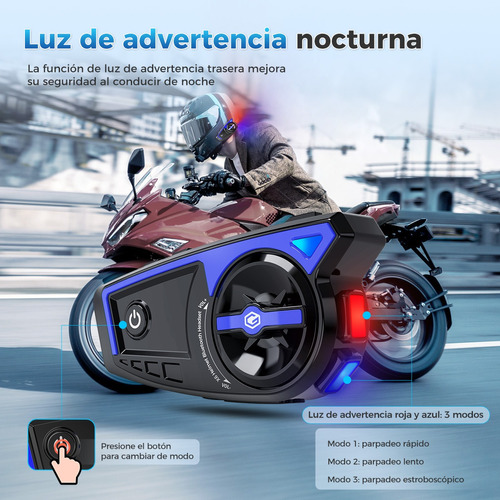 Audfonos Para Casco De Motos X6 Blue Bt5.3+edr 1500mah Foto 3