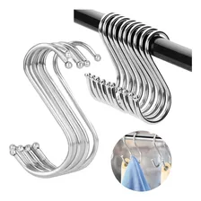 Kit 20 Ganchos S Suporte Roupa Utensílio Cozinha Inox Grande