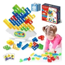 48pcs Torre Tetris Juego De Equilibrio Didáctico Tetra Tower