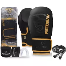 Kit Luva Boxe First Fx2 Pretorian Dourada +band+bucal+ Bolsa