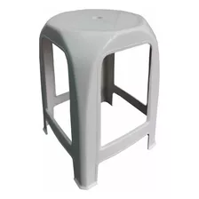 Banqueta Plastica Apilable, Reforzada, Blanca 80 Kg 30 Un.