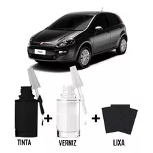 Tinta Tira Risco Automotivo Fiat Punto Cor Preto Vessuvio