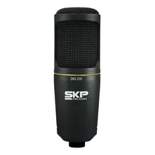 Skp Microfono Sks220 Condenser Hiper Cardioide + Funda + Pipeta Color Negro