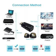 Adaptador Hdmi A Vga Con Salida De Audio