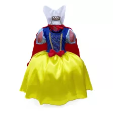 Vestido Infantil Branca De Neve C/ Capa E Tiara 