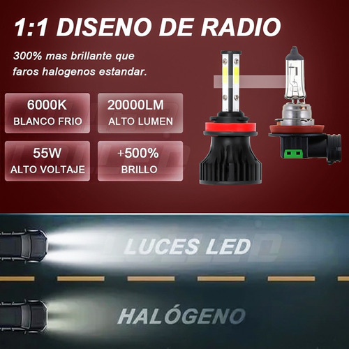 9005 H11 Kit De Focos Led De 4 Lados 20000lm 55w Para Mazda Foto 7