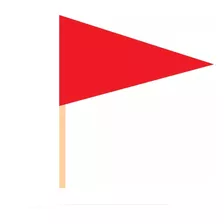 Kit Com 10 Unidades De Bandeirinhas Triangulares Vermelha