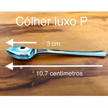 100 Colher Pequena Descartável Luxo Prata Ovo Colher