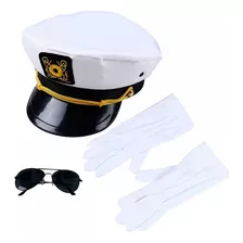 Set Capitan Marina Adultos Gorro Guantes Lentes Halloween