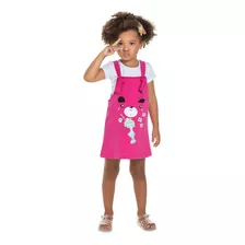 Roupa Infantil Bebê Menina Vestido Salopete Jardineira 