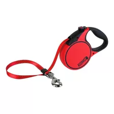 Guía Retráctil Para Perros De 5 Metros Y Hasta 30 Kg, Kong Terrain, Color Mediano, Rojo