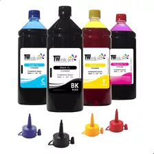 Refil 4 Lt Tinta Compatível Epson L365 L375 L395 L3150 L3110