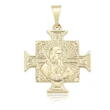 Dije San Benito Oro 14k Lam Medalla Protección Amuleto Regal