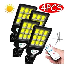 4pcs Luz Solar Mástil Proyector Led Poste De Luz 200w