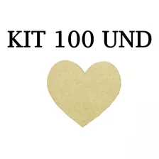 Kit 100 Und Coração Mdf 3mm Natural Pacote Corte Laser 7,5cm