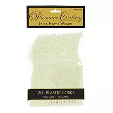 Horquillas De Plástico Pesado Amscan Premium - 10, Verde Hoj