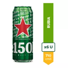 Cerveza Heineken Rubia Lata 710ml 150 Años Pack X6