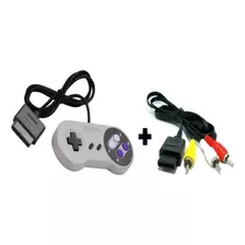 Controle Com Fio + Cabo Av Para Super Nintendo