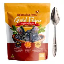 Papinha Calopsitas Gold Filhote Papa + Colher Tratar No Bico