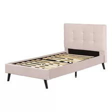 Cama Con Plataforma Maliza, Individual, Rosa Pálido