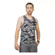 Camiseta Regata Masculina Camuflada Urbano Poliéster