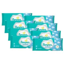 Kit Com 8 Toalhinhas Umedecidas Pampers Regular C/48 Unid