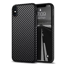 Tasikar Compatible Con iPhone X Xs Case Good Grip Slim Carbo