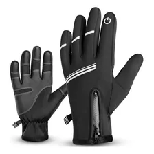 Luva Bike Fechada Frio Impermeável Touch Mtb Moto Refletiva