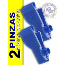 Pinzas Para Diálisis Peritoneal Clip De Plástico Catéter 2pz Color Azul