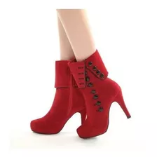 Botas Femininas Botas Altas, Sapatos Vermelhos Da Moda