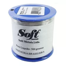 Solda Estanho 60x40 1mm C/ Fluxo Rolo 500g - Soft Metais 110v/220v