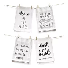 ~? Mainevent Funny Kitchen Towel 4 Pack 18x24 Pulgadas, Set 